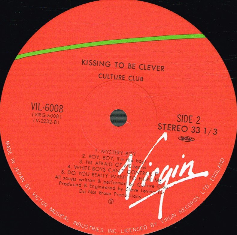 Culture Club - Kissing To Be Clever - Lp