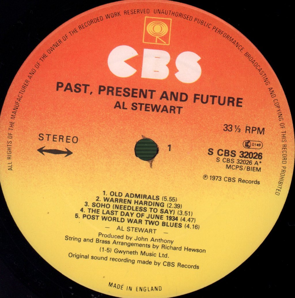 Al Stewart - Past Present And Future - Lp