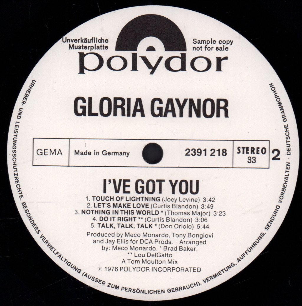 Gloria Gaynor - I've Got You - Lp