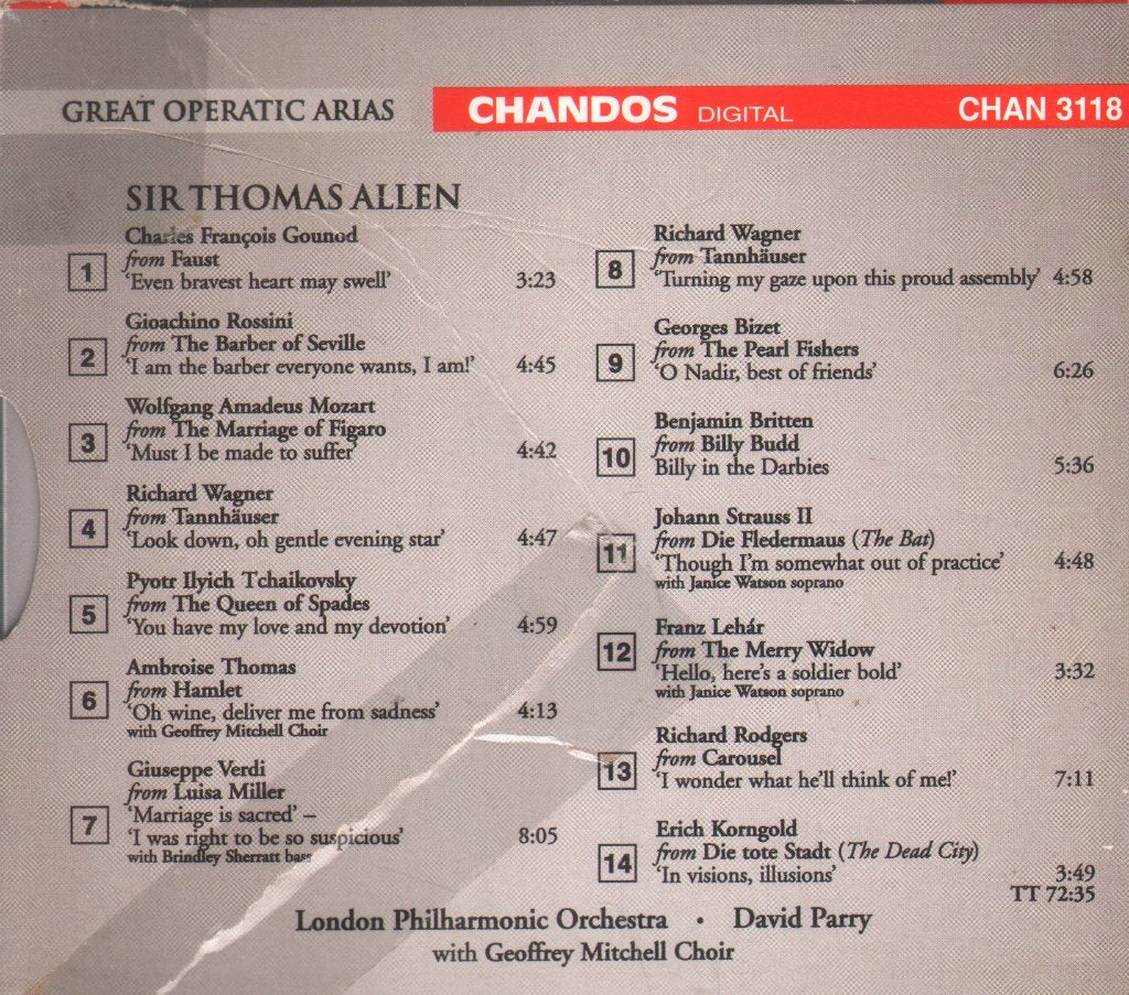 Sir Thomas Allen - Great Operatic Arias - Cd