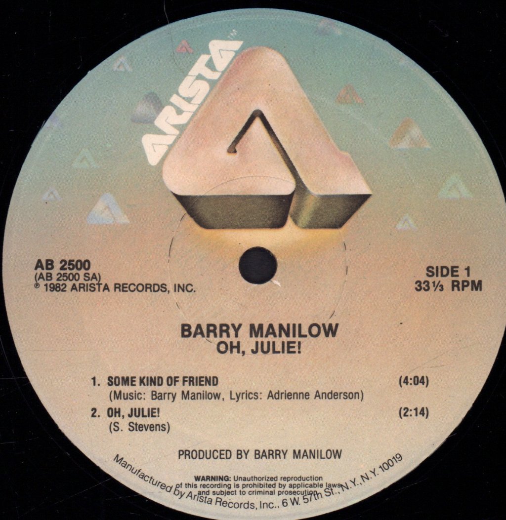 Barry Manilow - Oh Julie - 12 Inch