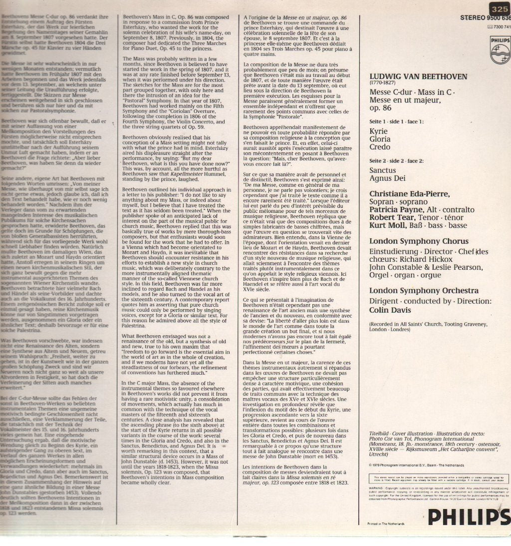 Colin Day - Beethoven Mass In C Op.86 - Lp