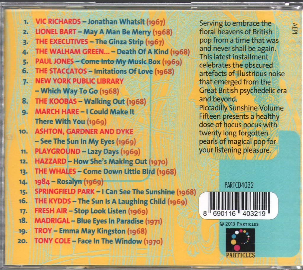 Various Artists - Piccadilly Sunshine Part Fifteen (British Pop Psych And Other Flavours 1967 - 1971) - Cd