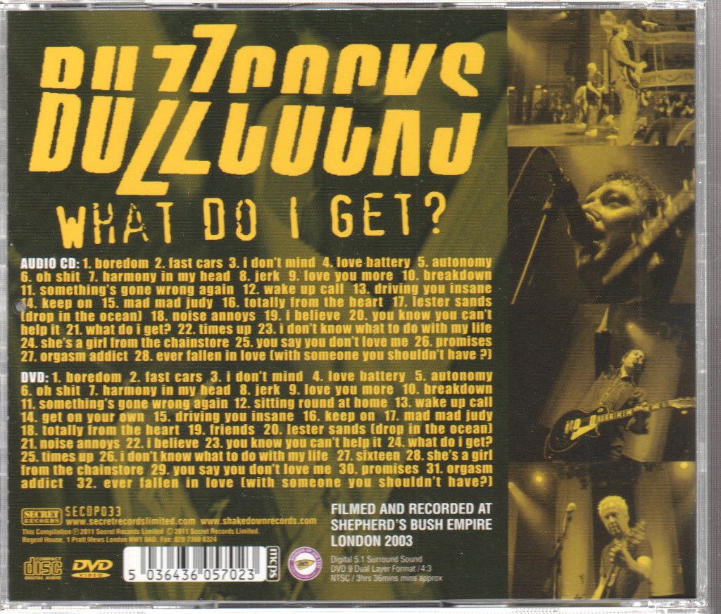 Buzzcocks - What Do I Get? - Cd/Dvd