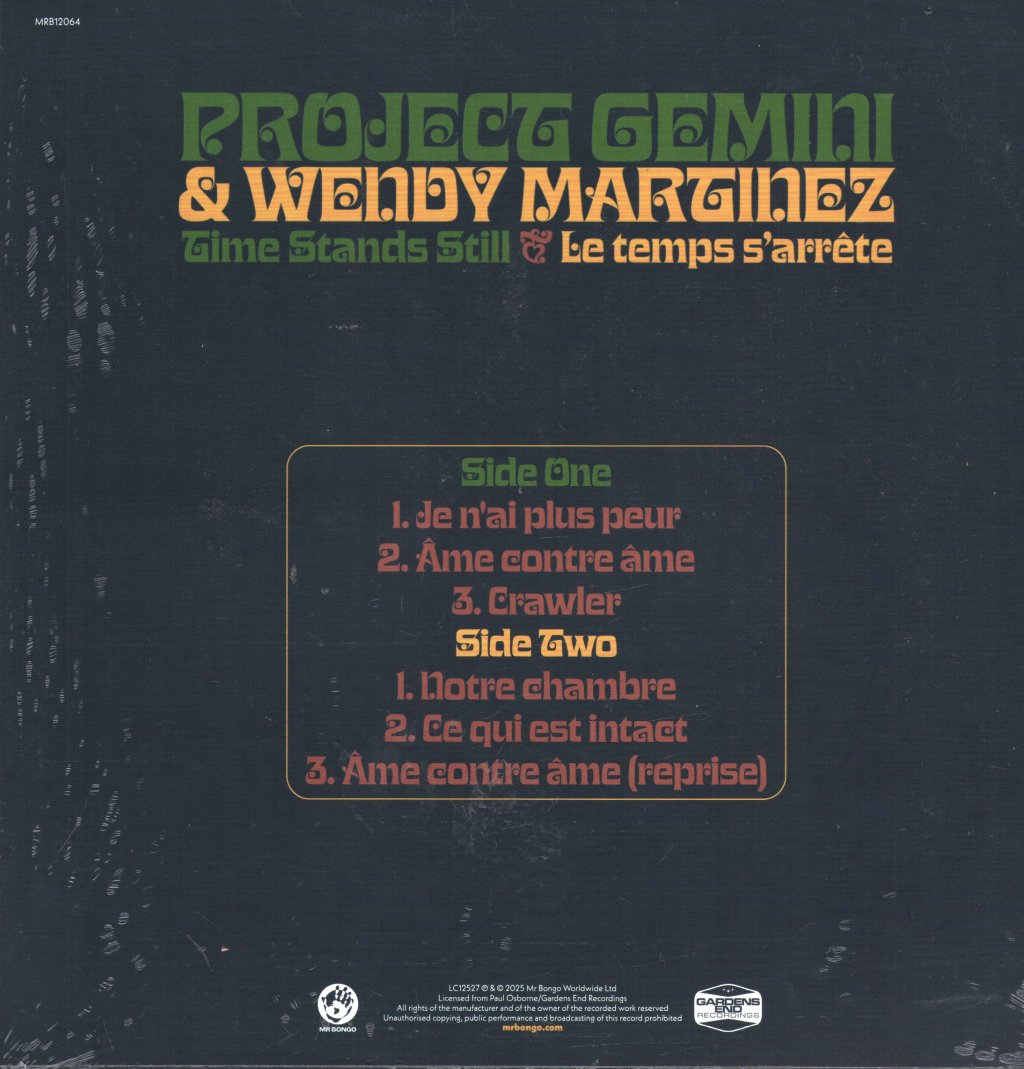 Project Gemini & Wendy Martinez - Time Stands Still / Le temps s'arrête - 12 Inch