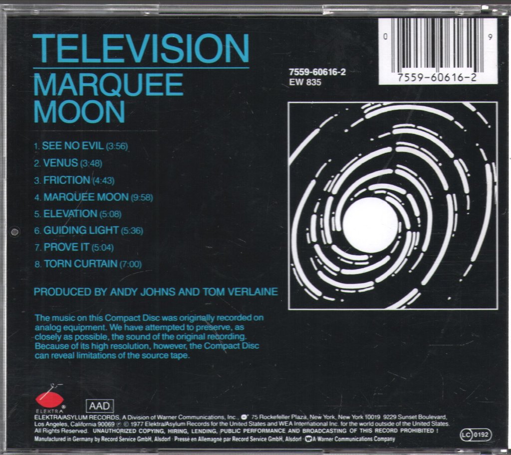Television - Marquee Moon - Cd
