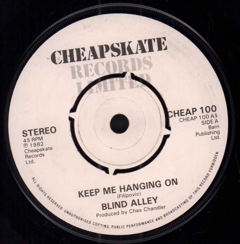 Blind Alley (Uk Power Pop) - Keep Me Hanging On - 7 Inch