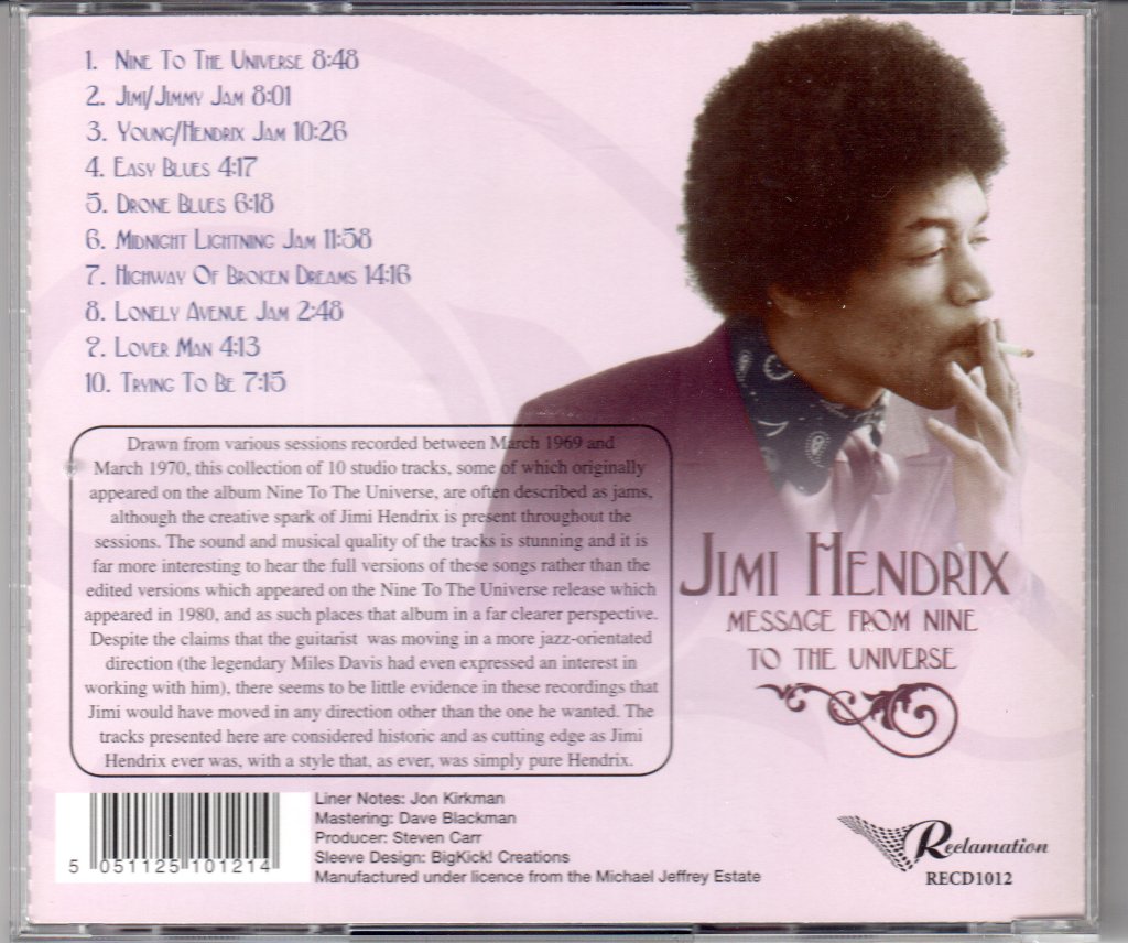 Jimi Hendrix - Message From Nine To The Universe - Cd – Vinyl Tap