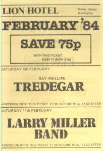 Lion Hotel, Warrington - February '84 - Flyer