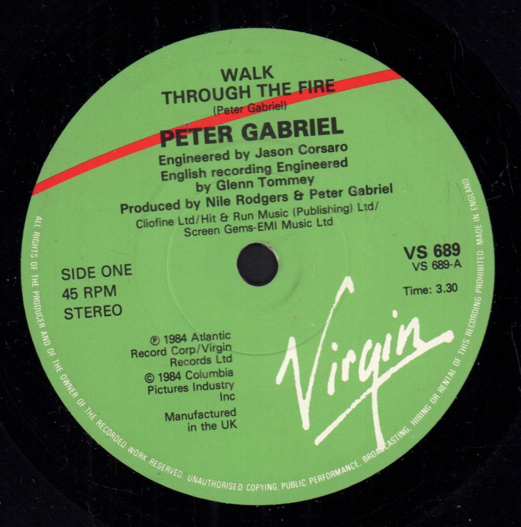 Peter Gabriel / Larry Carlton - Walk Through The Fire/Race - 7 Inch