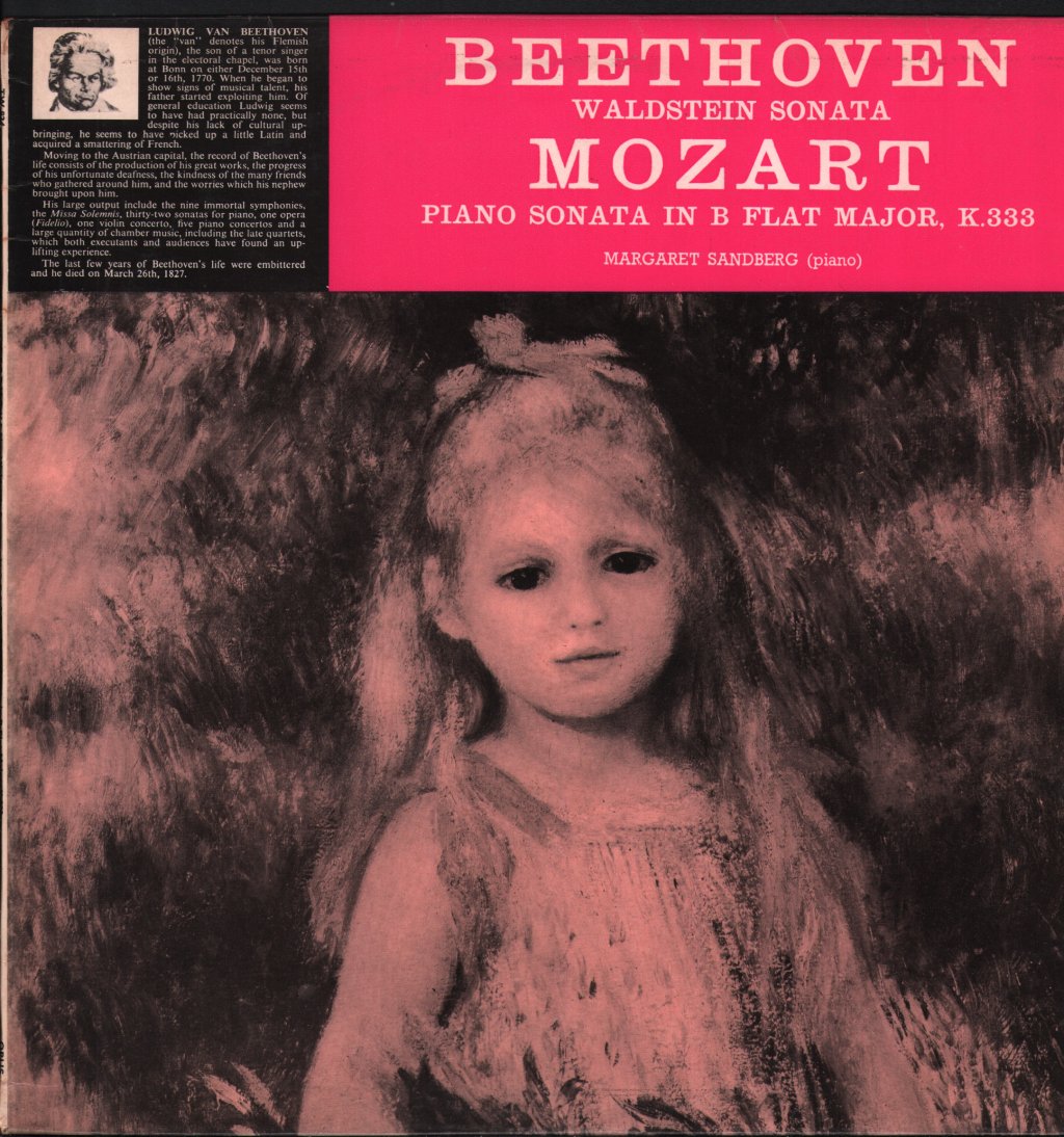 Margaret Sandberg - Beethoven - Waldstein Sonata / Mozart - Piano Sonata In B Flat Major, K.333 - Lp