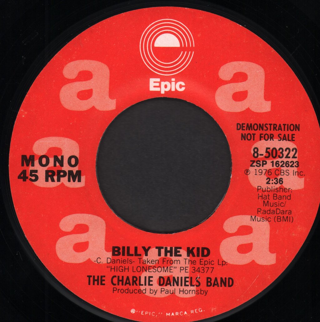 Charlie Daniels Band - Billy The Kid - 7 Inch