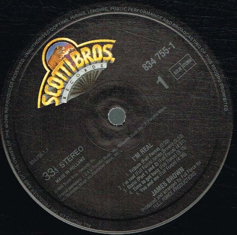 James Brown With Full Force - I'm Real - Lp