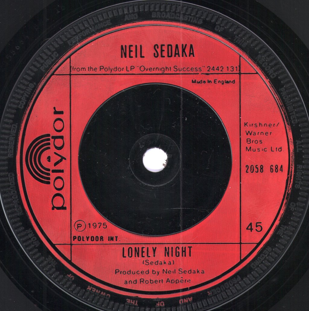 Neil Sedaka - Breaking Up Is Hard To Do - 7 Inch