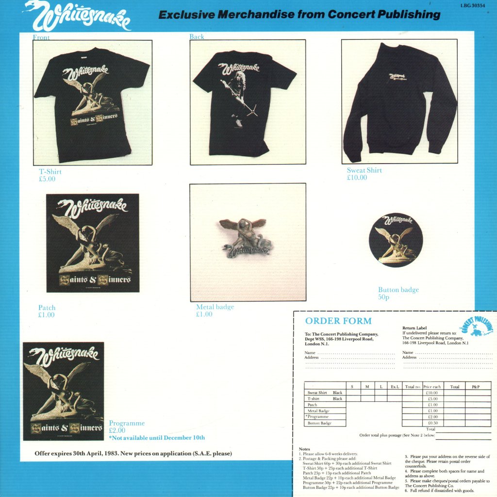 Whitesnake - Saints And Sinners - Lp