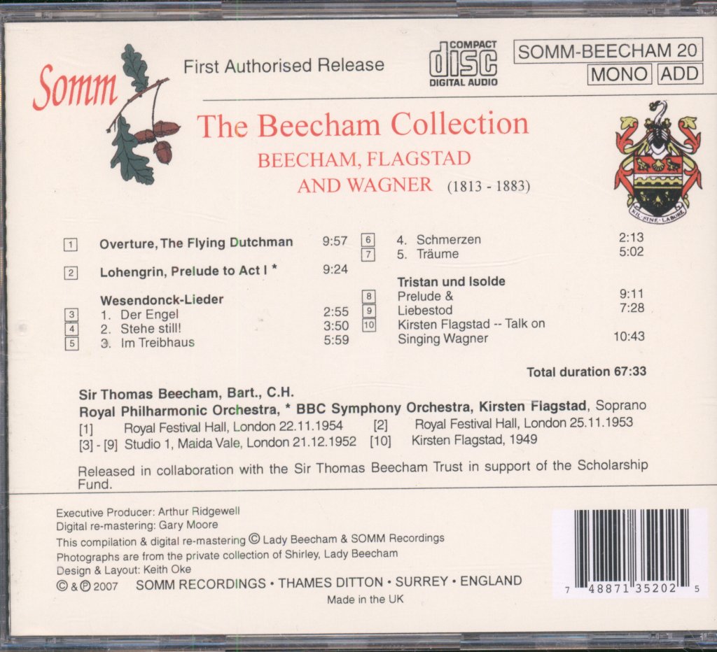 Sir Thomas Beecham - Wesendonck-Lieder ; Tristan und Isolde - Cd