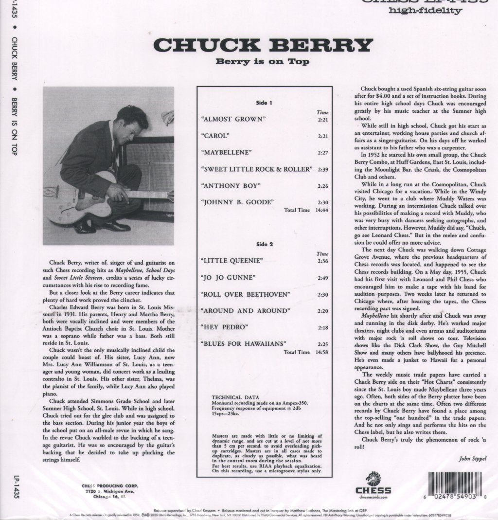 Chuck Berry - Berry Is On Top (Chess Records 75th Anniversary Series) - Lp