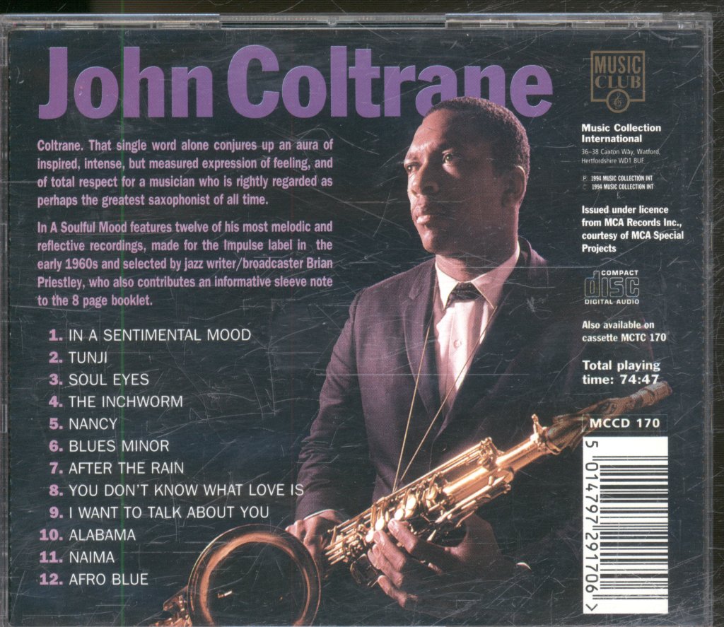 John Coltrane - In A Soulful Mood (12 Mellow Masterpieces) - Cd