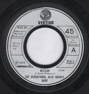 Sensational Alex Harvey Band - Delilah - 7 Inch
