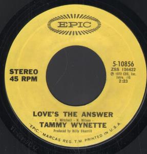 Tammy Wynette - Love's The Answer - 7 Inch