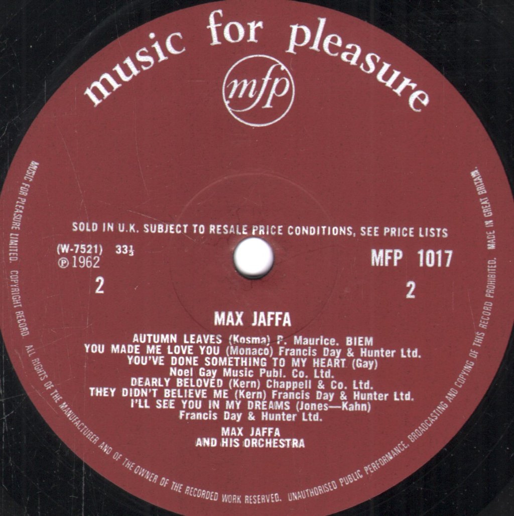 Max Jaffa - I'll See You In My Dreams - Lp