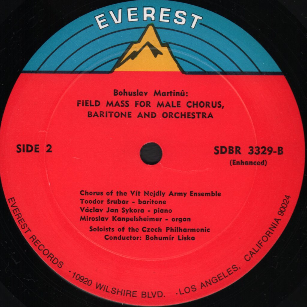 Karel Ancerl / Czech Philharmonic Orchestra - Martinu - Symphony No. 5 and Martinu Field Mass - Lp