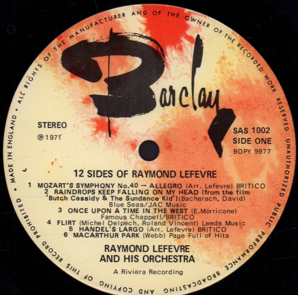 Raymond Lefevre And His Orchestra - 12 Sides Of - Lp