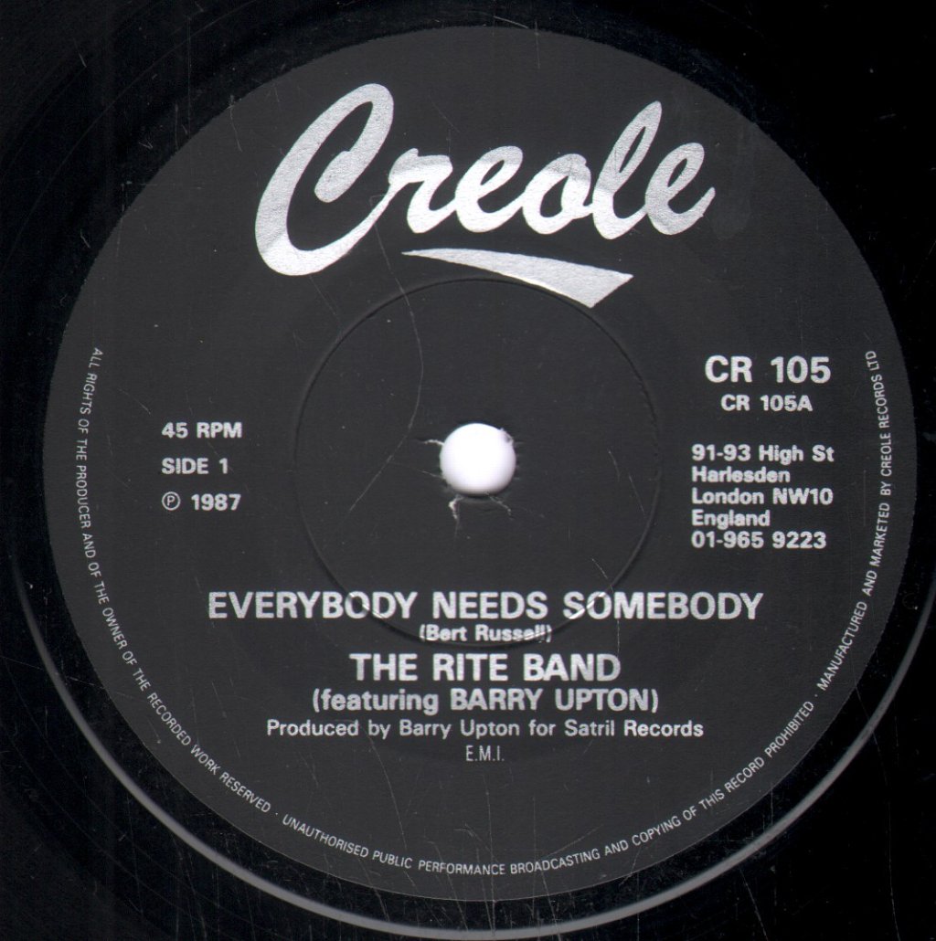 Rite Band - Everybody Needs Somebody - 7 Inch