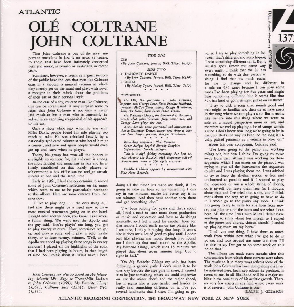 John Coltrane - Olé Coltrane (Crystal Clear Vinyl) - Lp