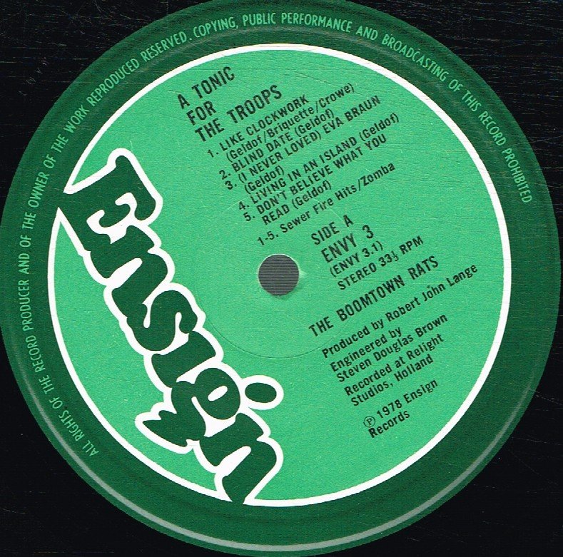 Boomtown Rats - A Tonic For The Troops - Lp