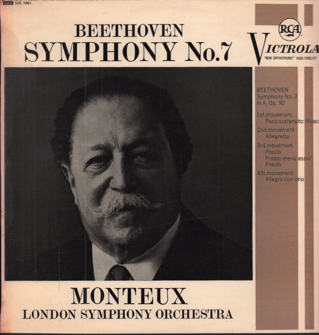 Pierre Monteux / London Symphony Orchestra - Beethoven Symphony No. 7 - Lp