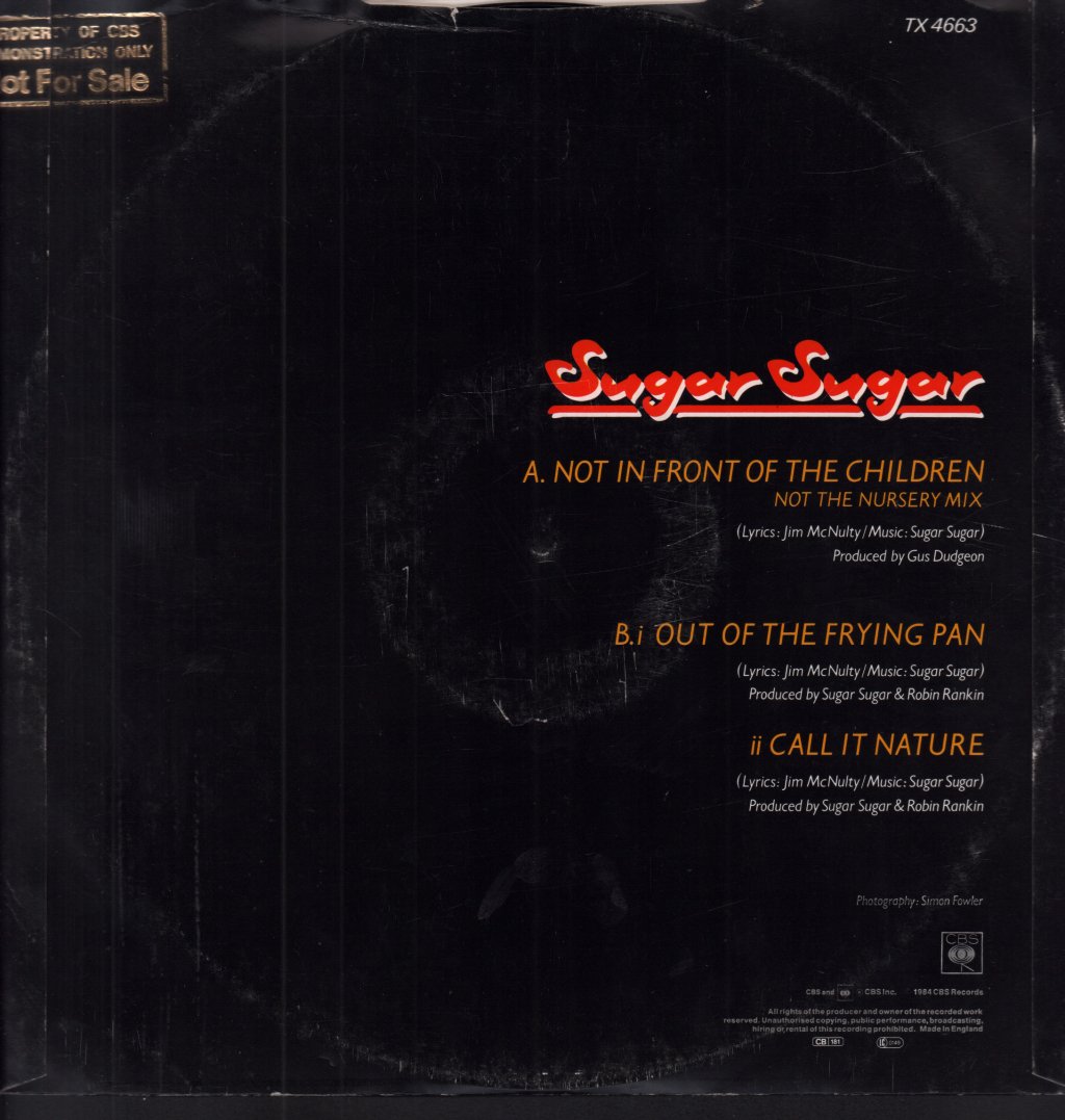 Sugar Sugar - Not In Front Of The Children - 12 Inch