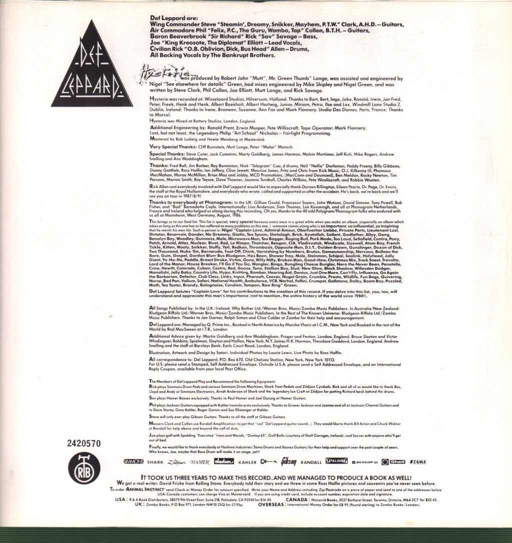 Def Leppard - Hysteria - Lp