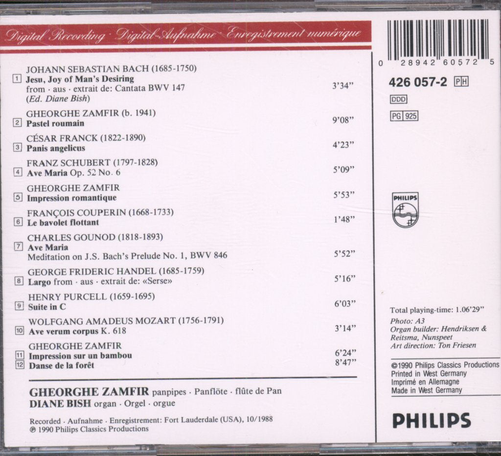 Gheorghe Zamfir, Diane Bish - Glorious Pipes - Cd
