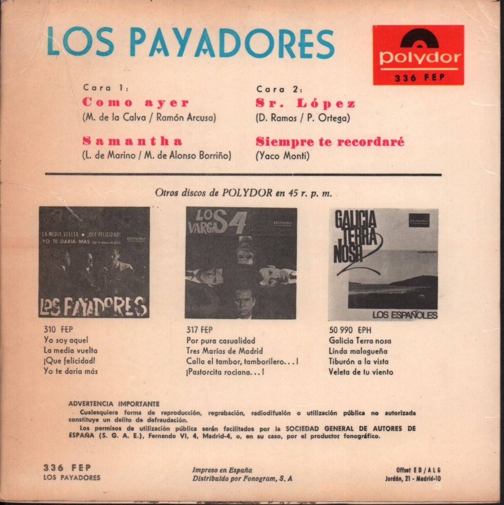 Los Payadores - Sr. López - 7 Inch