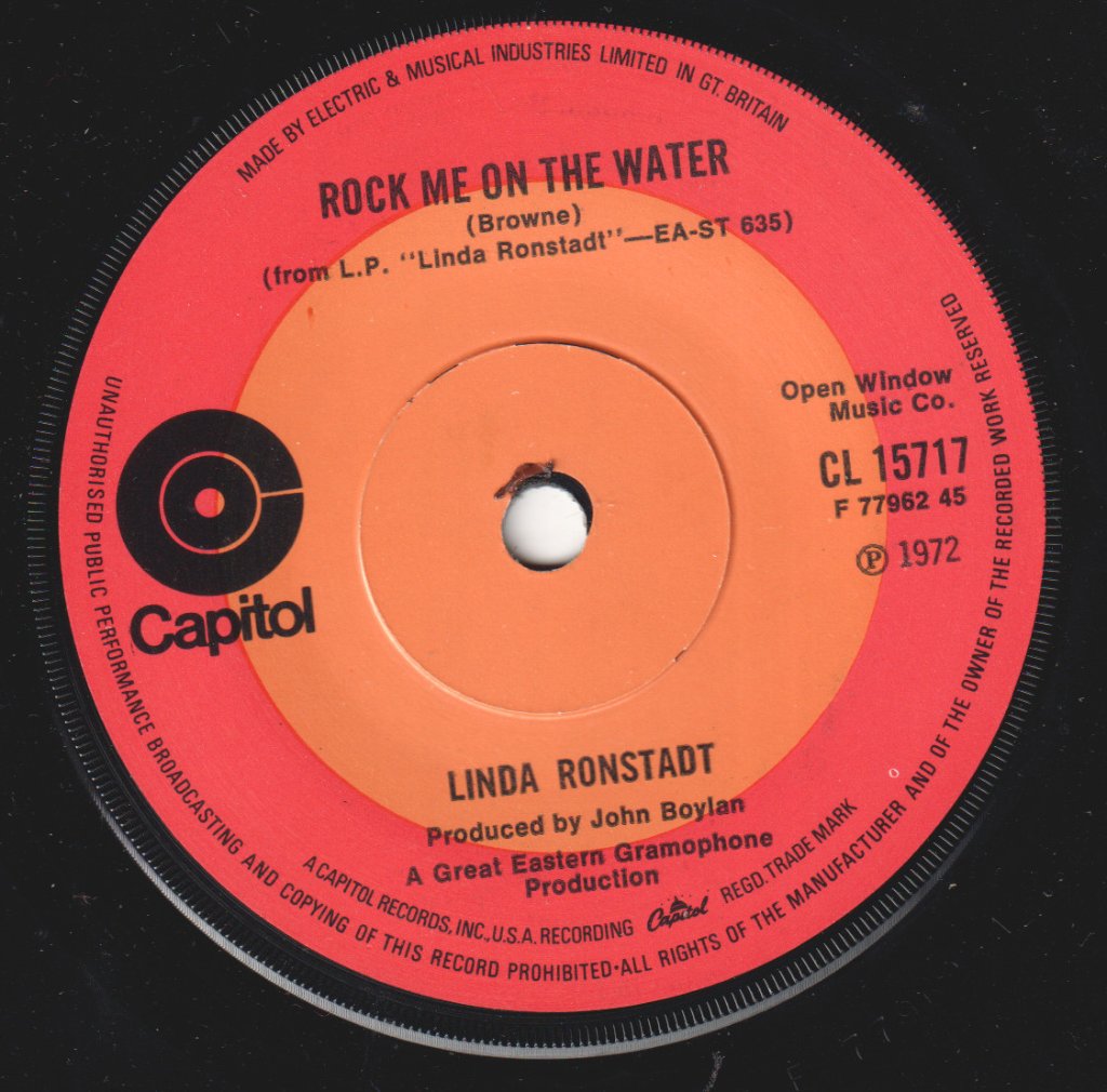 Linda Ronstadt - Rock Me On The Water - 7 Inch