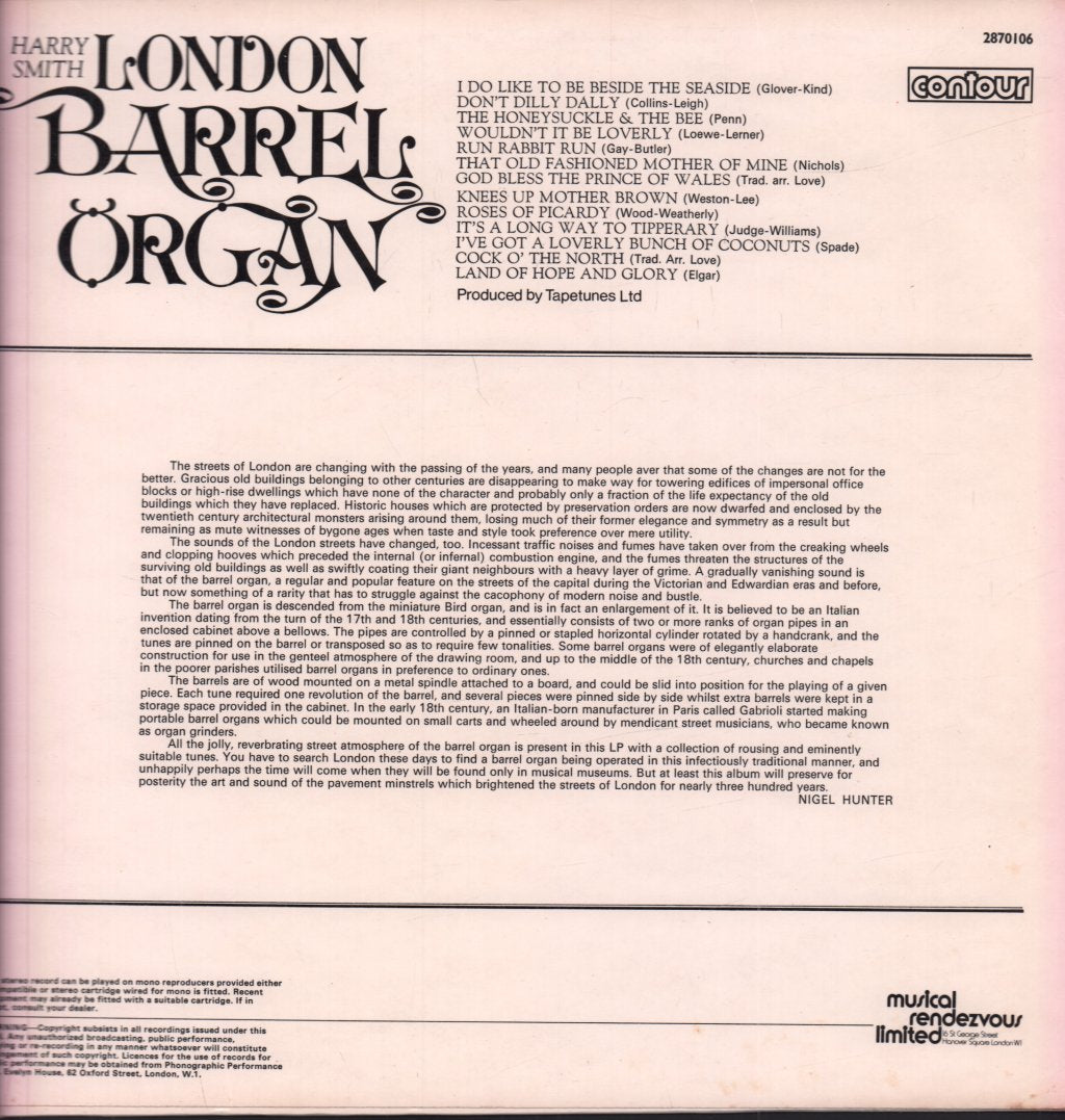 harry smith - London Barrel Organ - Lp