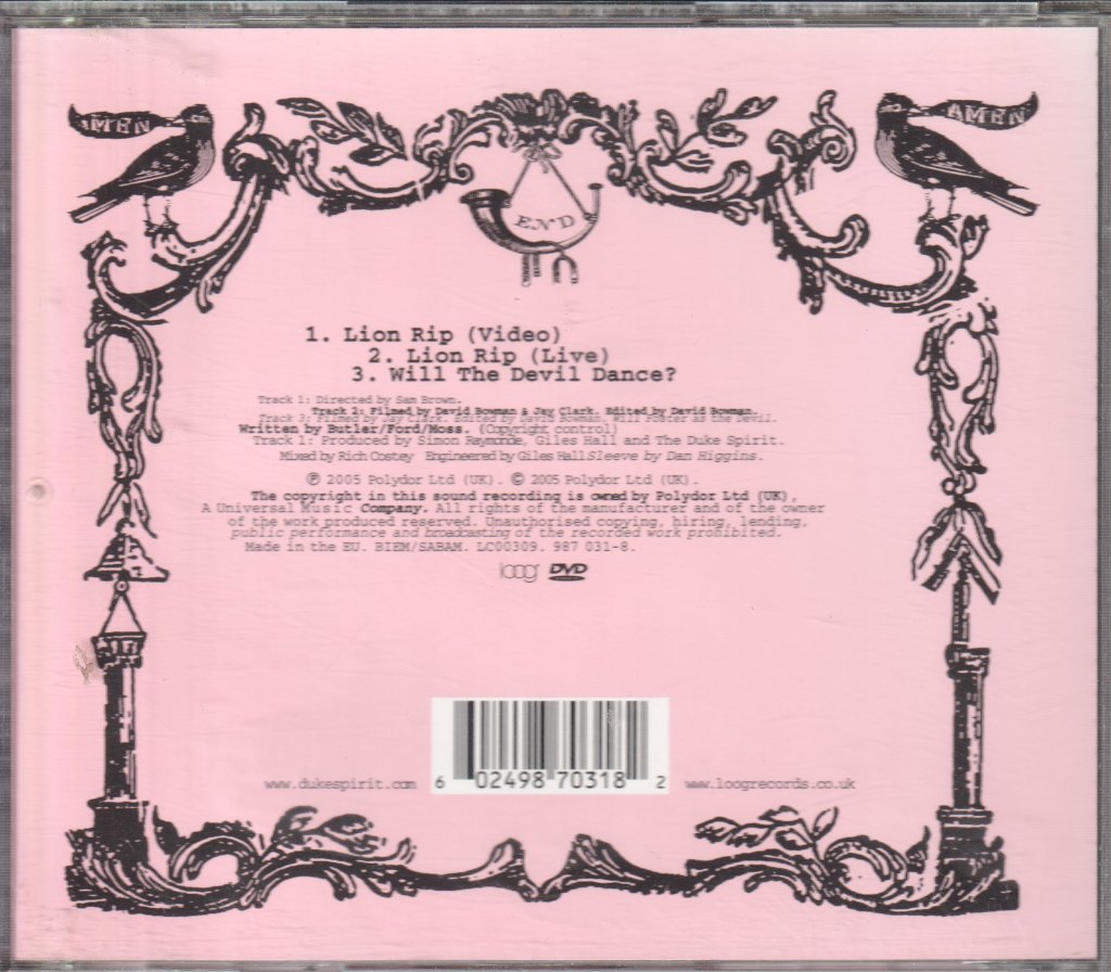 Duke Spirit - Lion Rip DVD - Dvd