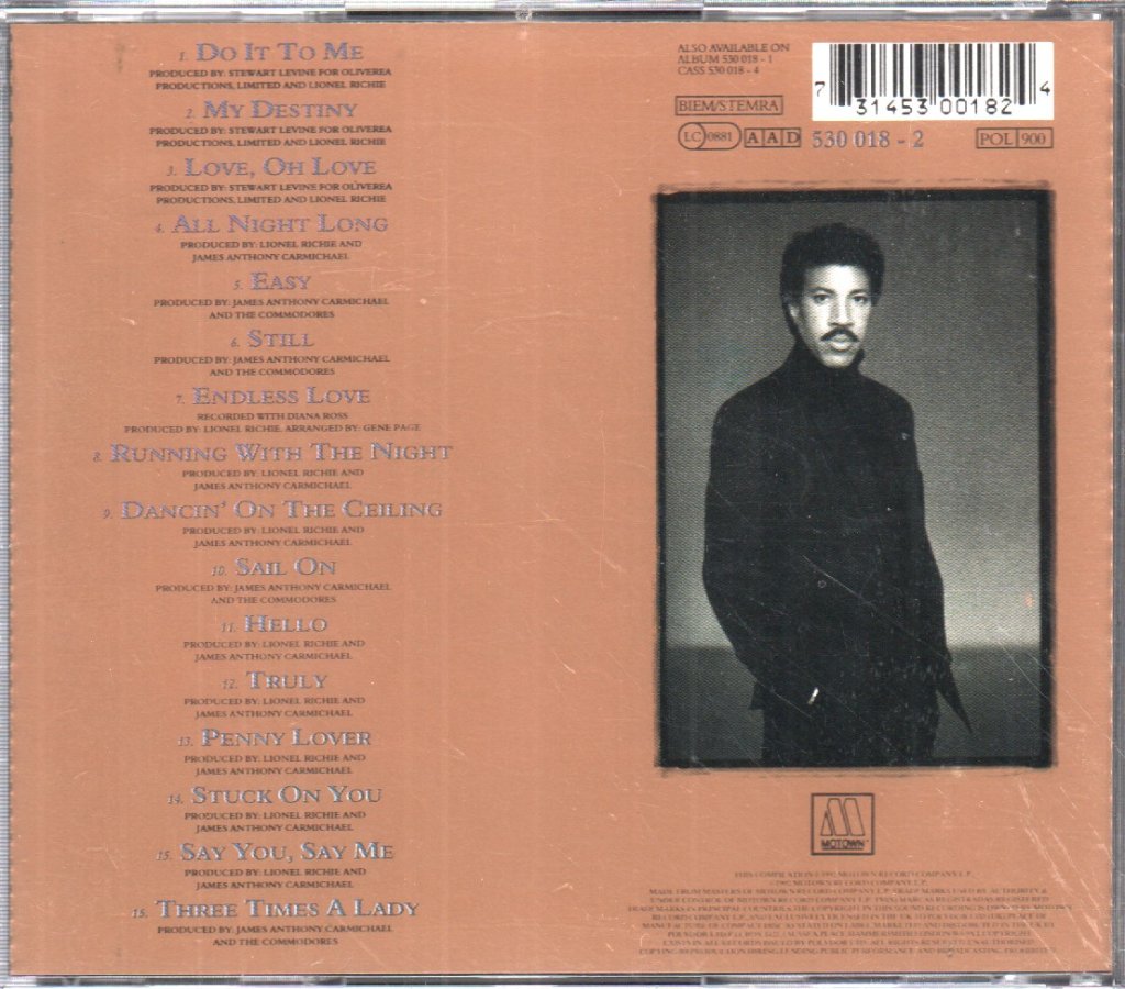 Lionel Richie - Back To Front - Cd