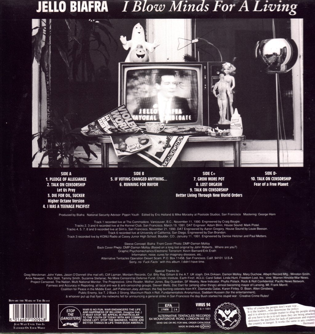 Jello Biafra - I Blow Minds For A Living - Double Lp