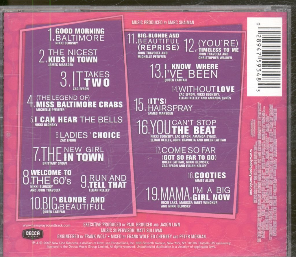 Various Artists - Hairspray - Soundtrack To The Motion Picture - Cd