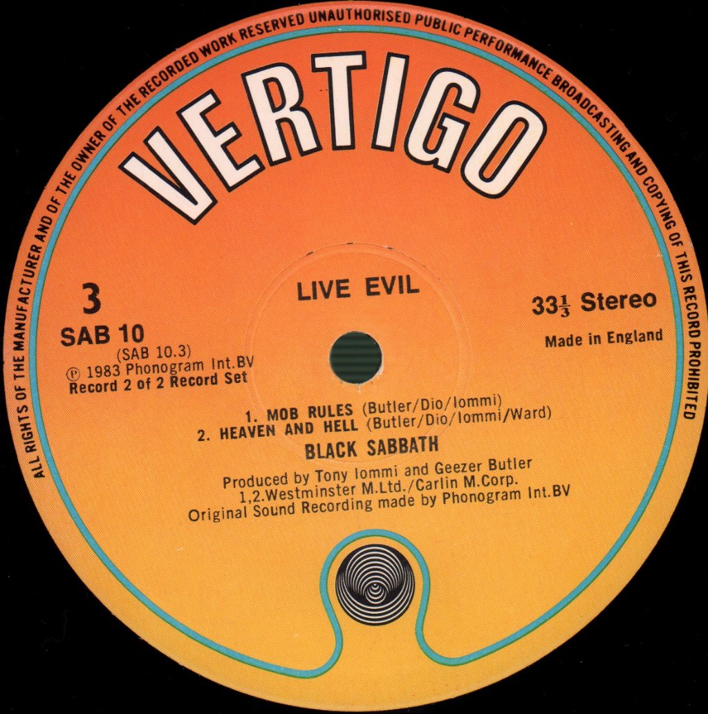 Black Sabbath - Live Evil - Double Lp