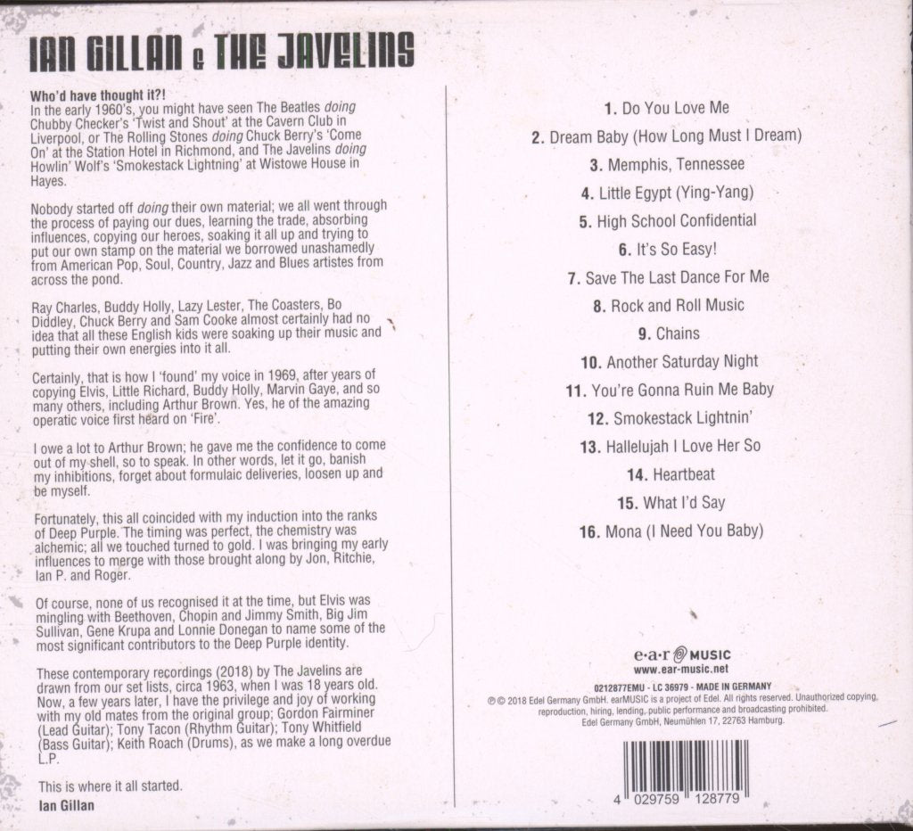 Ian Gillan & The Javelins - Ian Gillan & The Javelins - Cd