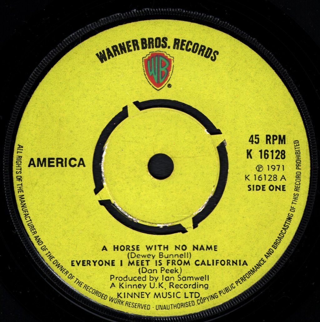 America - A Horse With No Name - 7 Inch