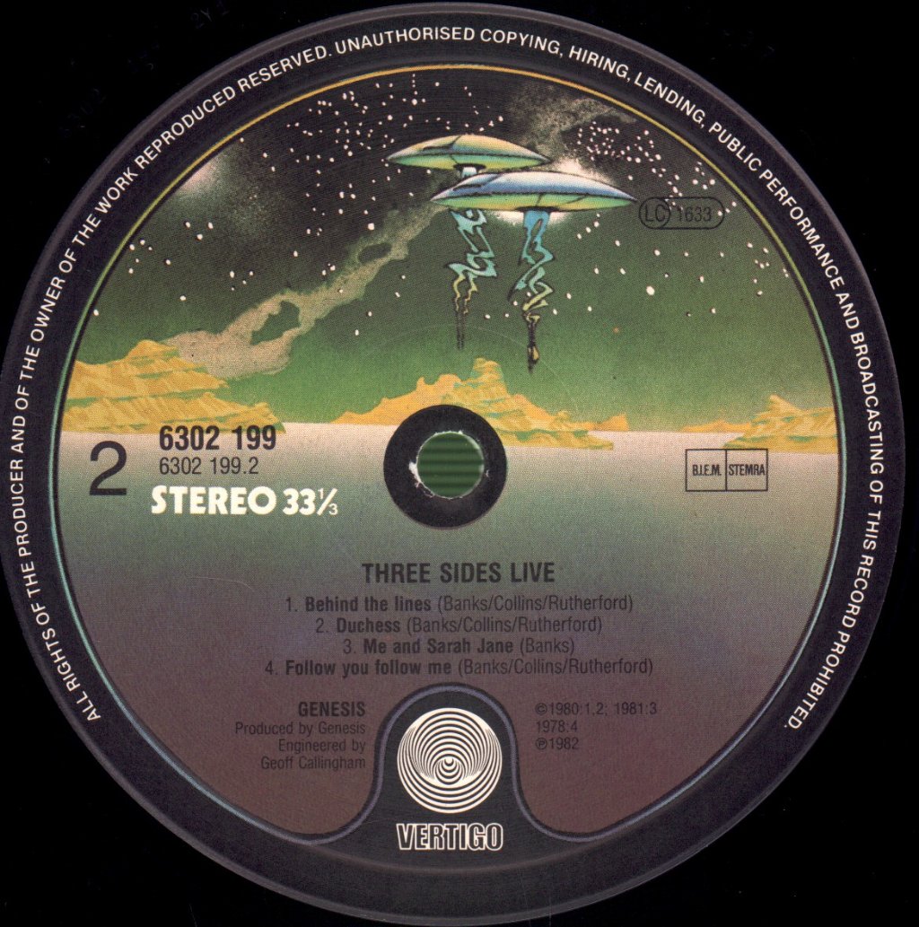 Genesis - Three Sides Live - Double Lp