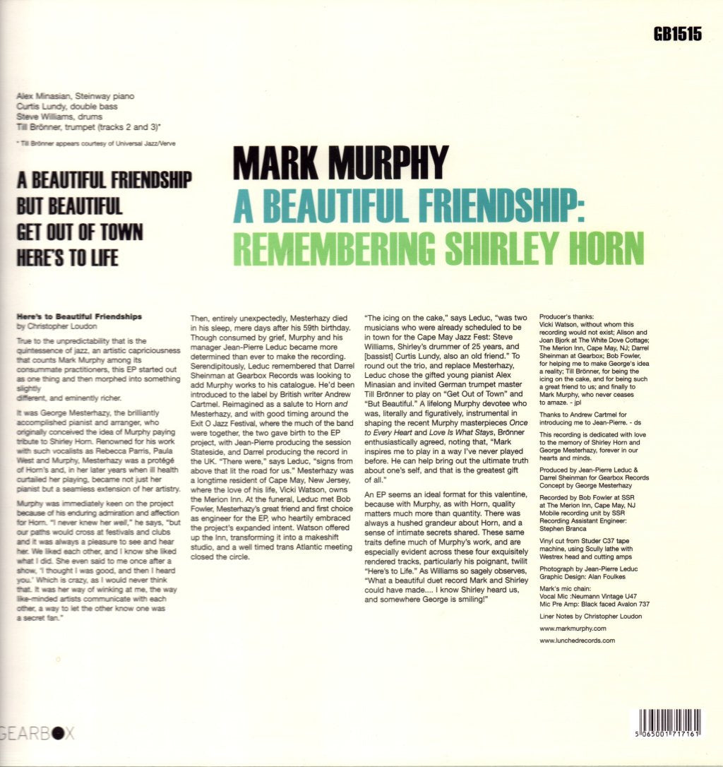 Mark Murphy - A Beautiful Friendship : Remembering Shirley Horn - Lp