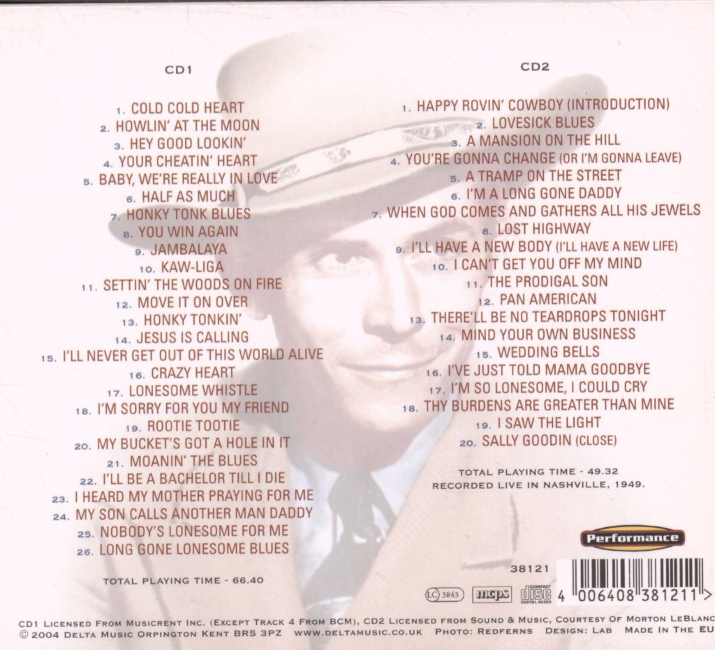 Hank Williams - Cold Cold Heart - Double Cd