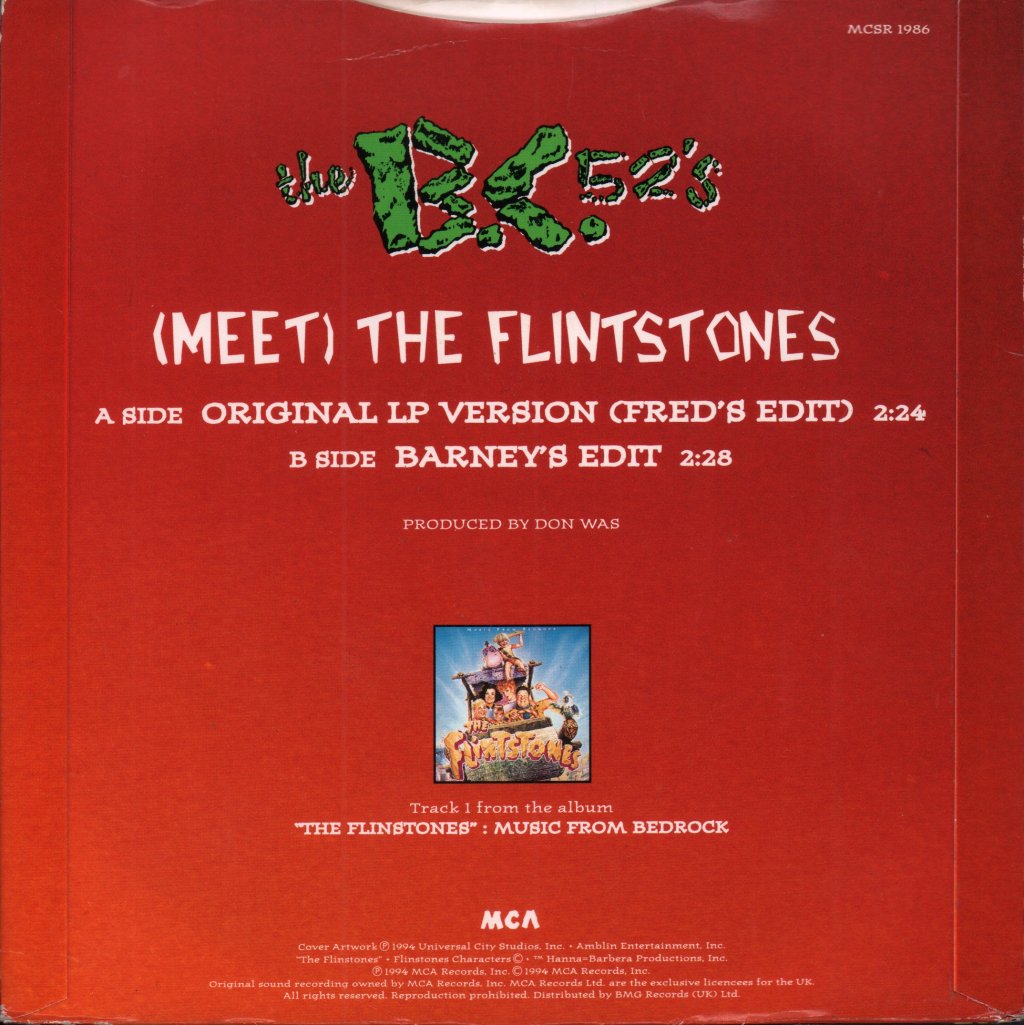 Bc 52'S - Meet The Flintstones - 7 Inch