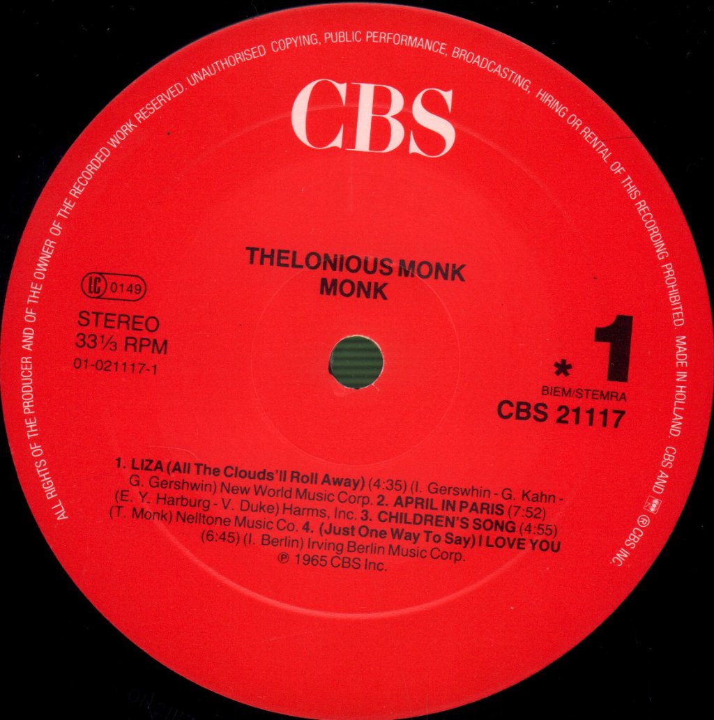 Thelonious Monk - Monk - Lp