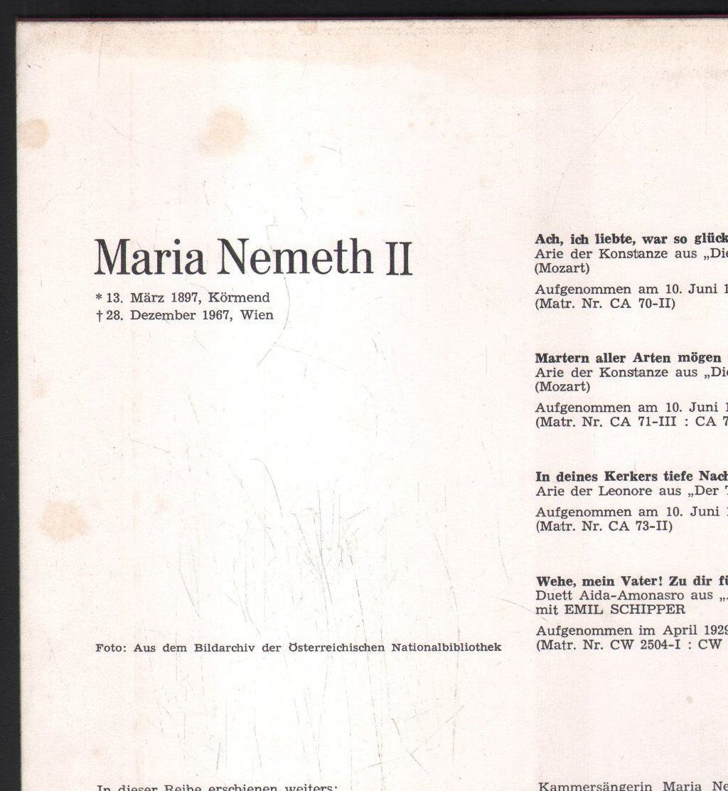 Maria Nemeth - Maria Nemeth II - Lp